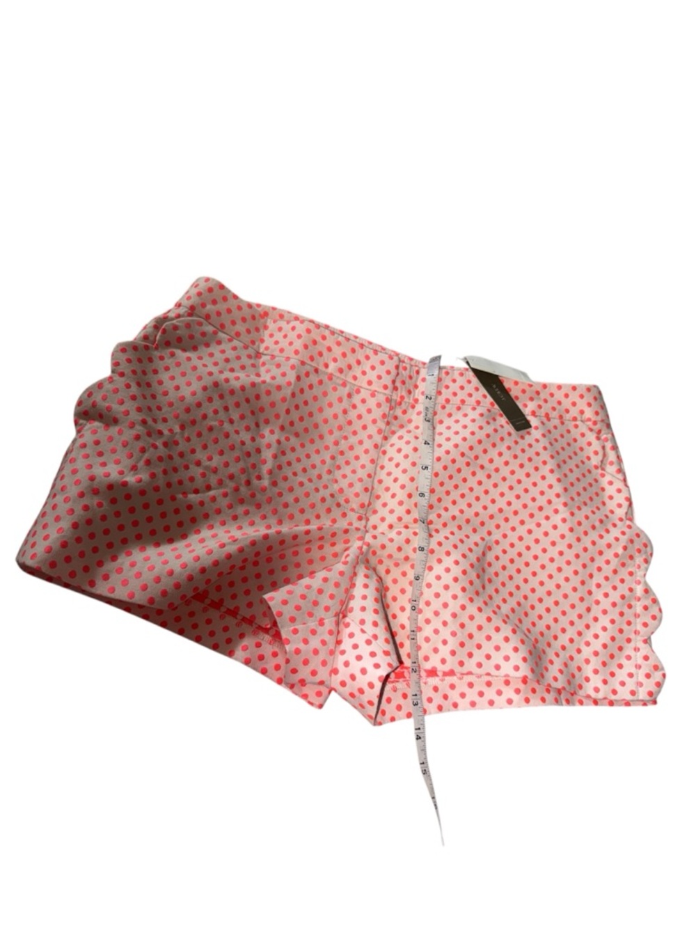 J. Crew Pink Polka Dot Scalloped High Waist Shorts